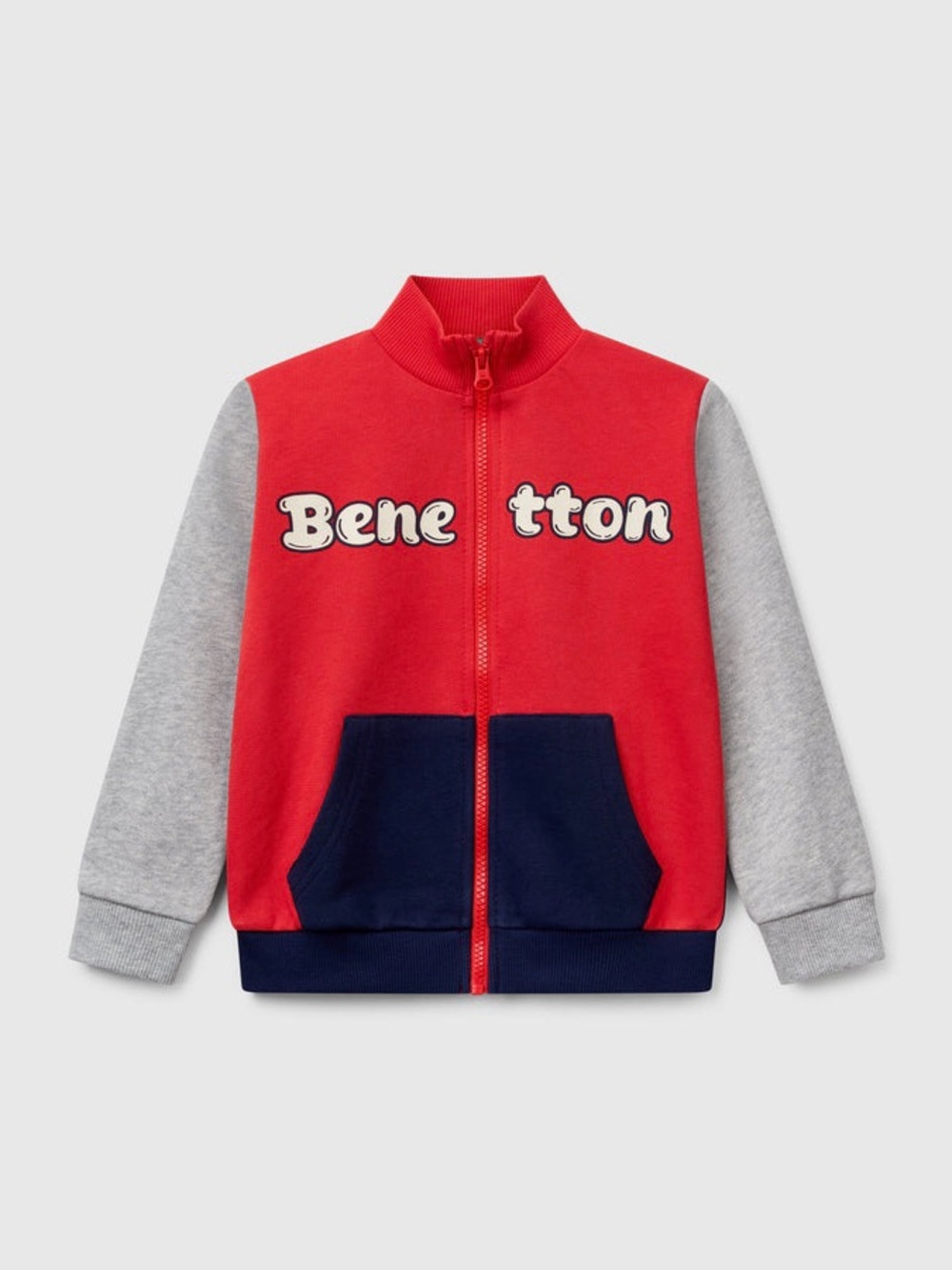 United Colors of Benetton Kids Colorblock Zip Up Sweatshirt Jacket 4 5 4T EUC